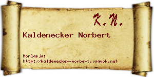 Kaldenecker Norbert névjegykártya