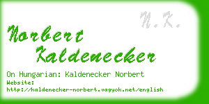 norbert kaldenecker business card